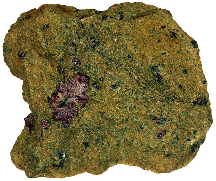 00085 2465 9 cm wehrlite or lherzolite peridotite pyrope diopside.jpg