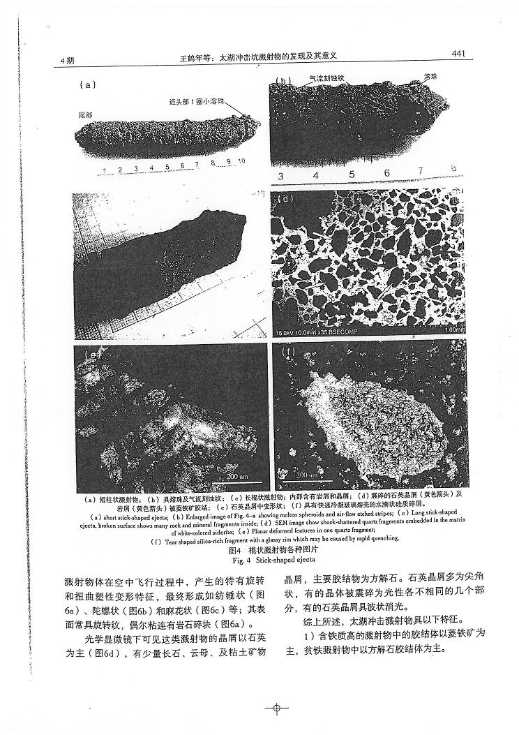 2009年南大太湖冲击坑溅射物论文